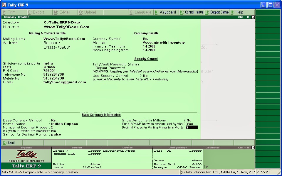Tally 7.2 Accounting Software With Crack